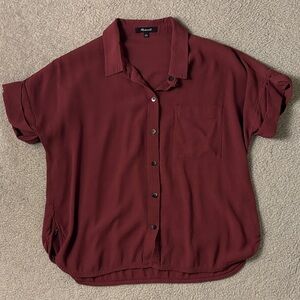 Madewell Deep Red Button-Down Shirt